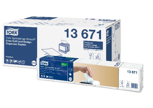TORK, N10 XPRESSNAP SNACK EXTRA SOFT LEAF DESIGN SALVETA BELA 500/1