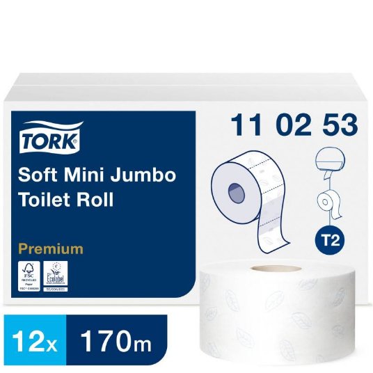 TORK, MINI JUMBO TOALETNI PAPIR ROLNA PREMIUM